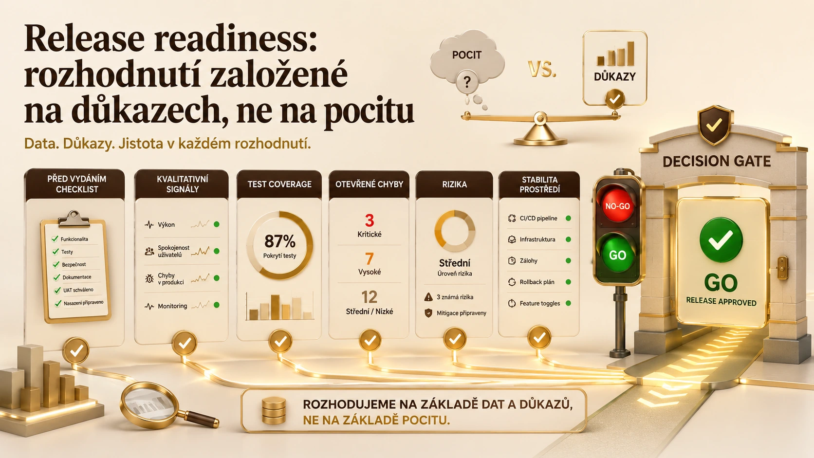 Ilustrace k článku Release readiness: rozhodnutí založené na důkazech, ne na pocitu