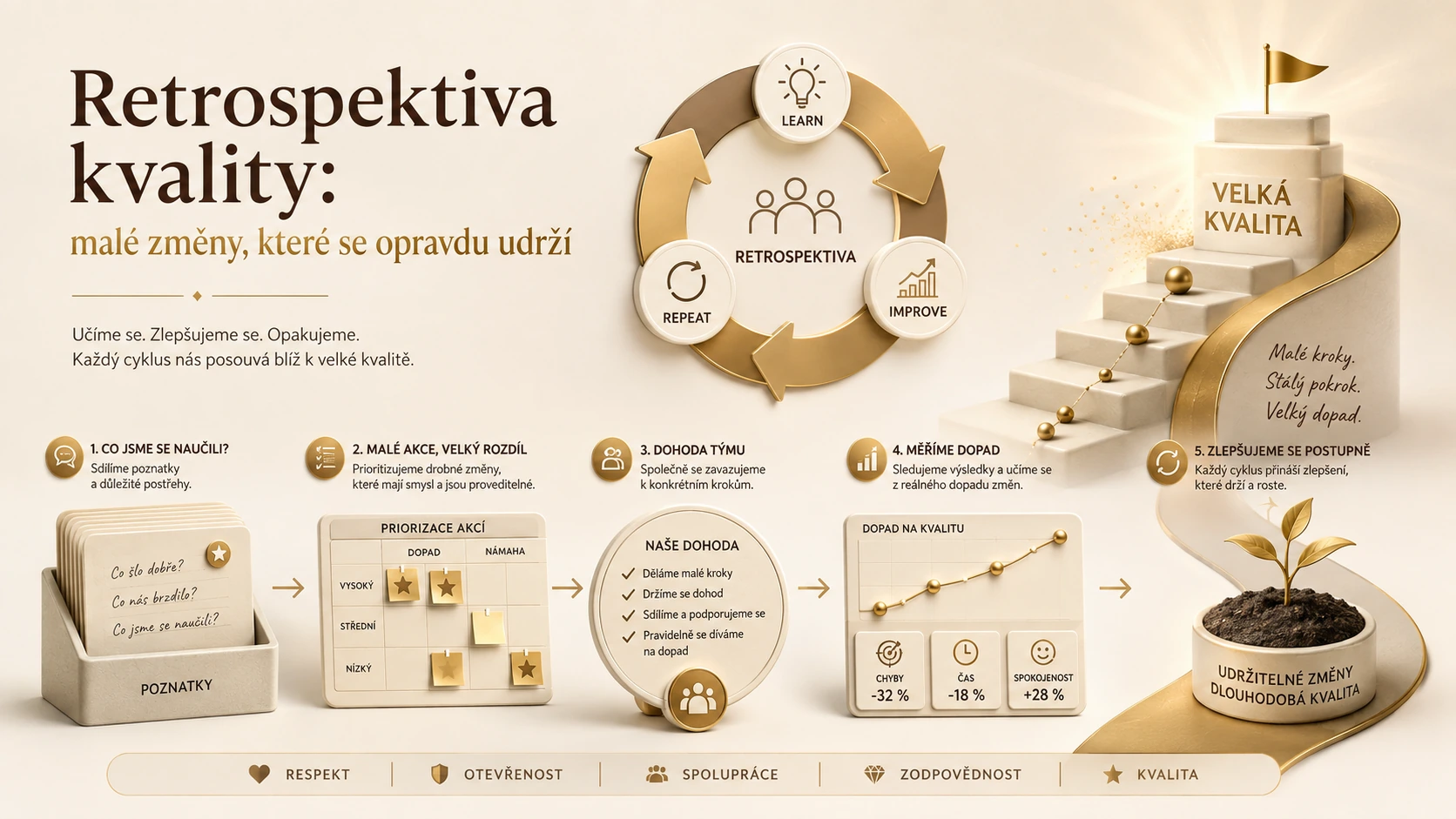 Ilustrace k článku Retrospektiva kvality: malé změny, které se opravdu udrží